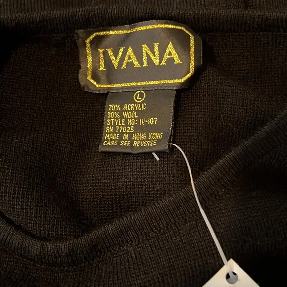 Ivana Ladies Black Sweater Dress Vintage Long Sleeve Large - Picture 6 of 7